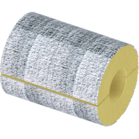 Цилиндр теплоизоляционный минераловатный вырезной фольгированный 720x100x1200 мм Г1 Ц 100 ГОСТ 23208-2022