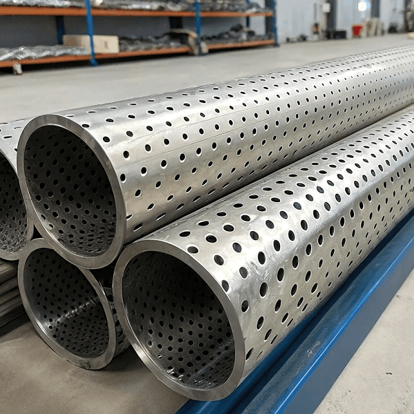 Труба нержавеющая перфорированная бесшовная 168x5 мм AISI 321 DIN 11850 фото